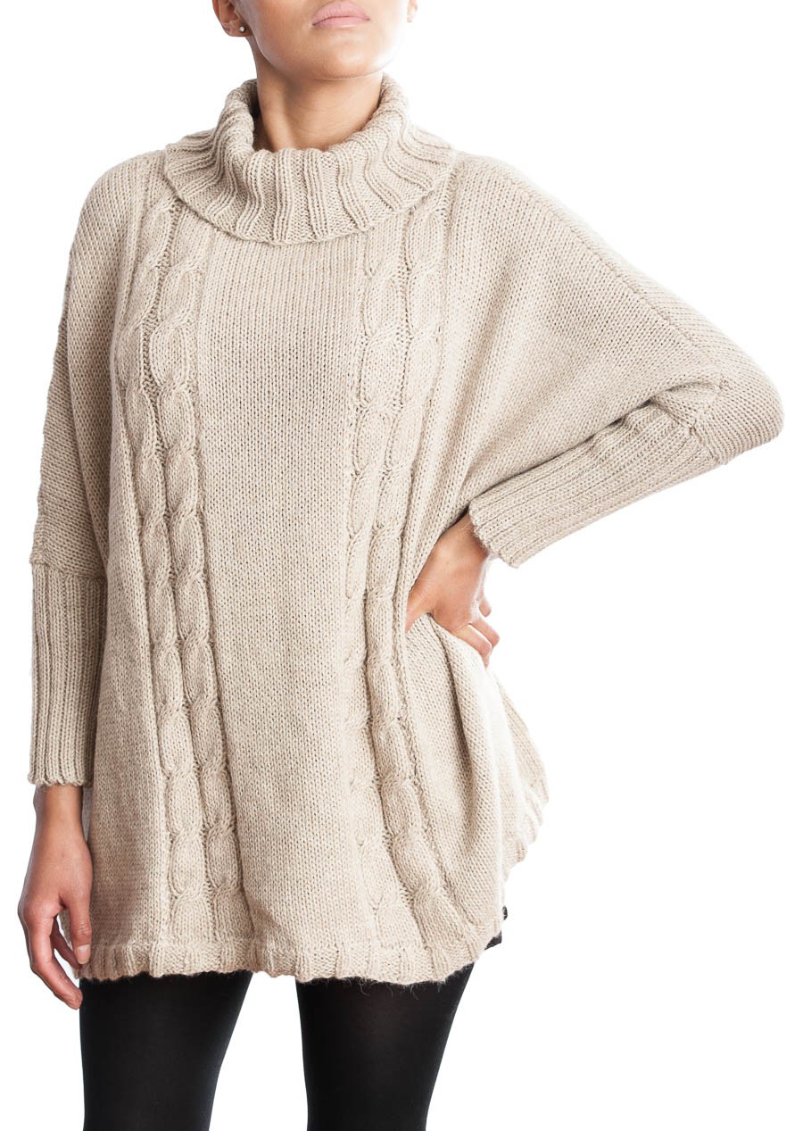 Turtleneck sweater poncho hotsell