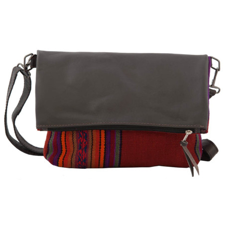 Aguayo and llama leather shoulder bag