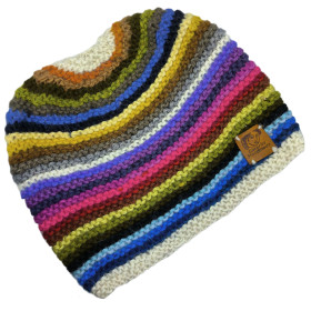 Hand knitted rainbow hat Standard size