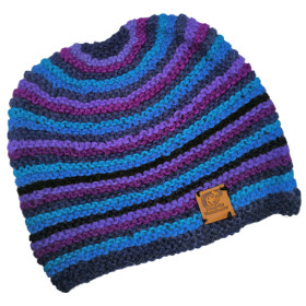 Hand knitted rainbow hat Large size