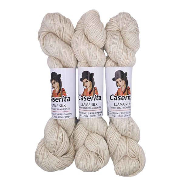 Natural White – Baby Llama & Silk – 50 g / 219 yd.