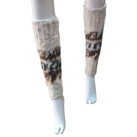Combed Legwarmers - Natural Llama Wool