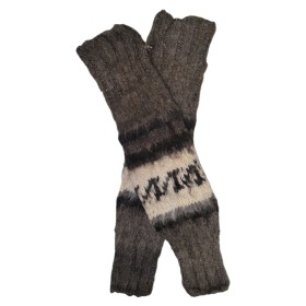 Combed Legwarmers - Natural Llama Wool