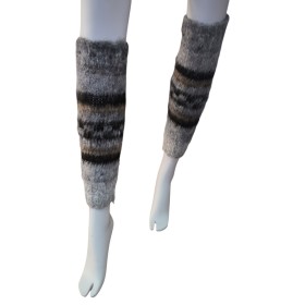Combed Legwarmers - Natural Llama Wool